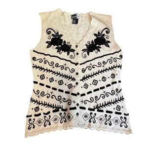 Vintage Beldoch Popper Embellished Sweater Vest